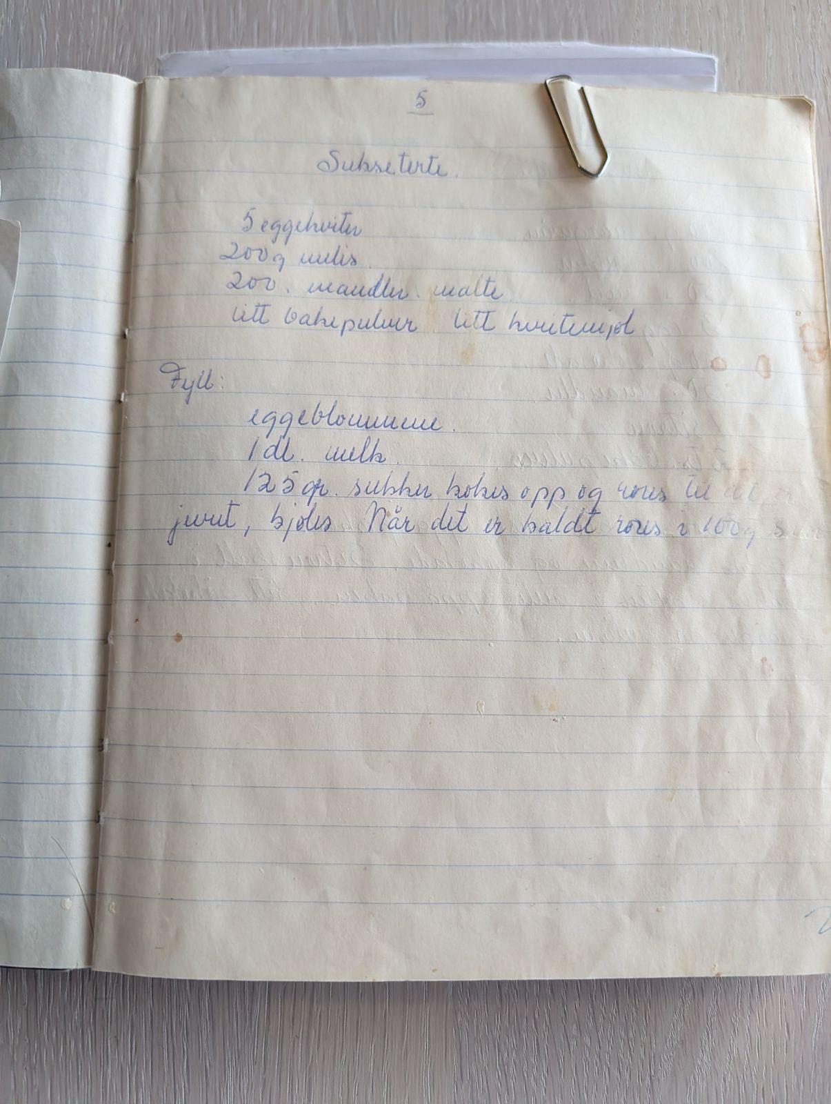 Skannet oppskrift: Sukkerterte