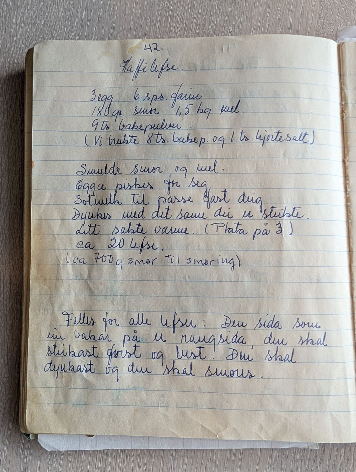 Skannet oppskrift: Taffillefse